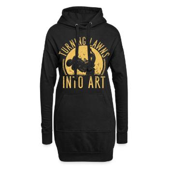 les pelouses en art Tondre la pelouse Drôle de jardinier - Sweat-shirt à capuche long Femme - noir - Devant
