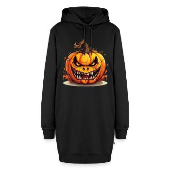 Halloween Kürbis Kopf Gruselig Gespenstisch Horror - Hoodie-Kleid - Schwarz - Vorne