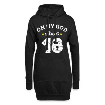 Oh mon dieu, elle a 18 ans - Sweat-shirt à capuche long Femme - noir - Devant