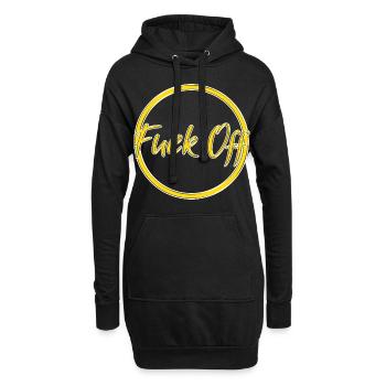 fuck off - Hoodie-Kleid - Schwarz - Vorne
