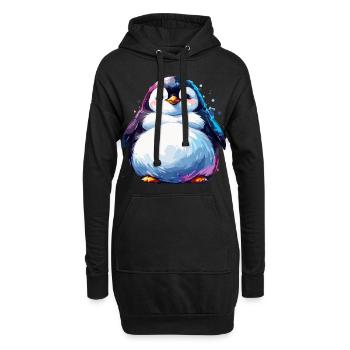 Gros Pingouins Pingouin Famille Mignon - Sweat-shirt à capuche long Femme - noir - Devant