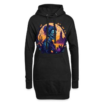 Gruseliges Halloween-partykostüm Zombie - Sweat-shirt à capuche long Femme - noir - Devant