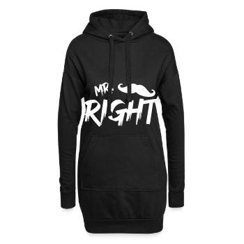 Mr Right mit Bart w - Hoodie-Kleid - Schwarz - Vorne