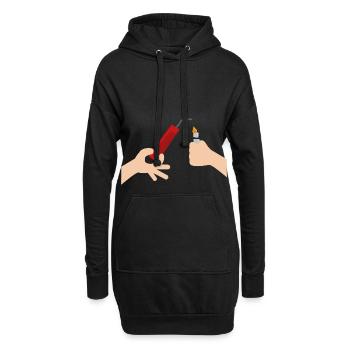 Le réveillon des pétards allument le cadeau - Sweat-shirt à capuche long Femme - noir - Devant