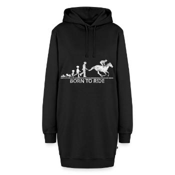 Reiten Pferde Evolution Hobby - Hoodie-Kleid - Schwarz - Vorne