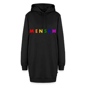 Mensch - Hoodie-Kleid - Schwarz - Vorne - AI Model Female 172 light (172cm)