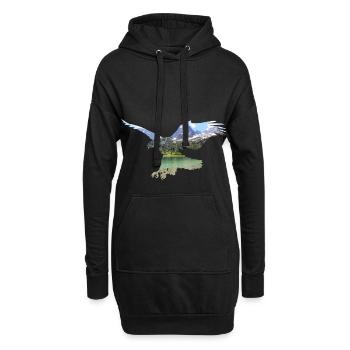 Chemise Eagle Lake Mountain Mountains Fly Cloud - Sweat-shirt à capuche long Femme - noir - Devant