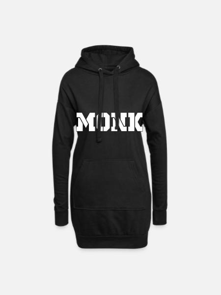 MONK white - Hoodie-Kleid - Schwarz
