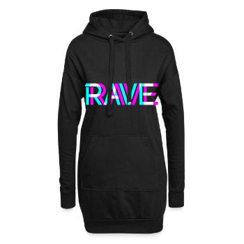Techno - Musique techno - Rave - Raver - Festival - Sweat-shirt à capuche long Femme - noir - Devant
