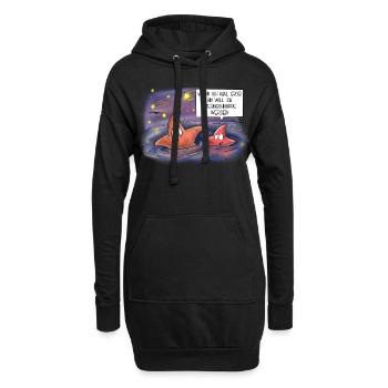 Sternschnuppe - Hoodie-Kleid - Schwarz - Vorne