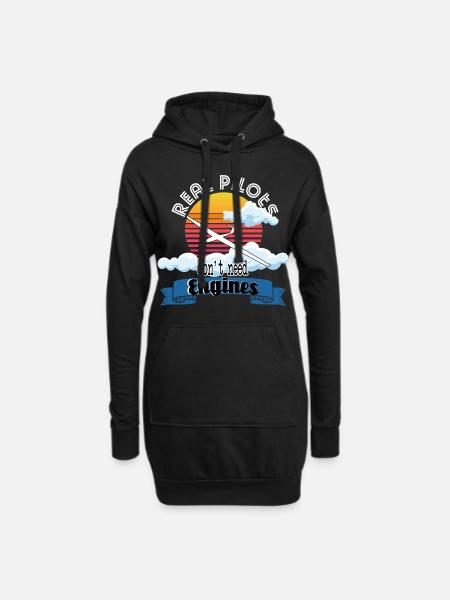 Real Pilots Segelfliegen Geschenk Segelflug - Hoodie-Kleid - Schwarz