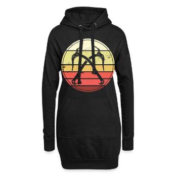 Eisklettern Retro Eispickel Eiskletterer - Hoodie-Kleid - Schwarz - Vorne