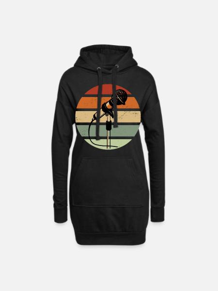 Sänger Sängerin - Hoodie-Kleid - Schwarz