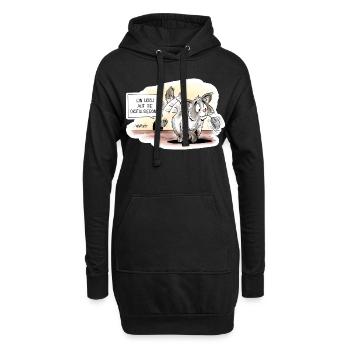 Katzen Digitalisierung - Hoodie-Kleid - Schwarz - Vorne