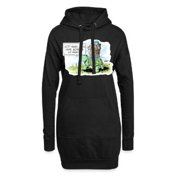 Langsame Einkäufe - Hoodie-Kleid - Schwarz - Vorne