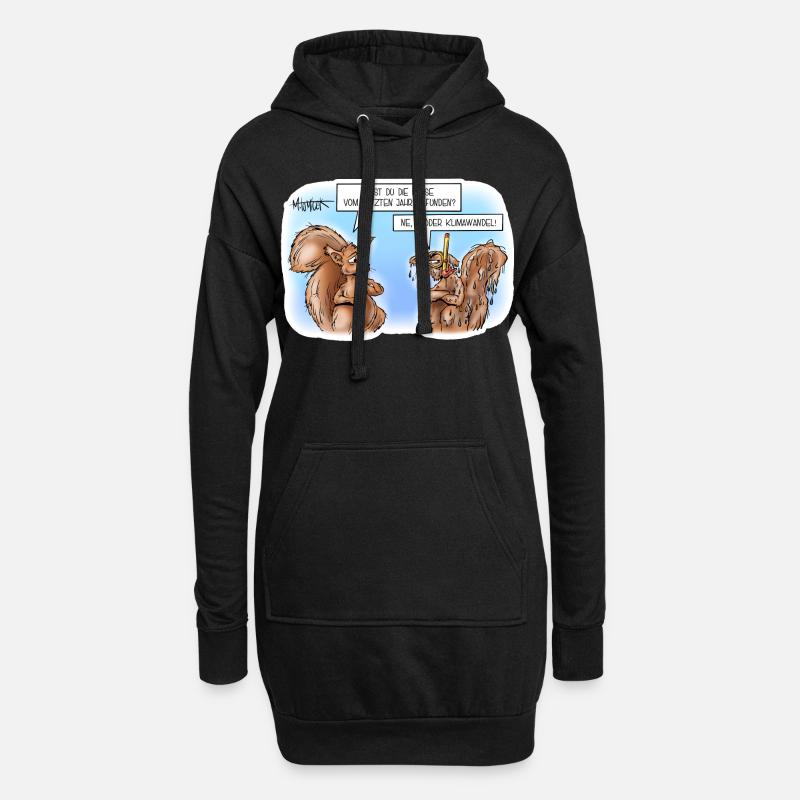 Klimawandel Eichhörnchen - Hoodie-Kleid - Schwarz