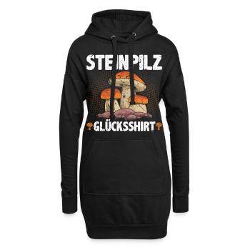 Steinpilz Glücksshirt Pilz Sammler - Hoodie-Kleid - Schwarz - Vorne