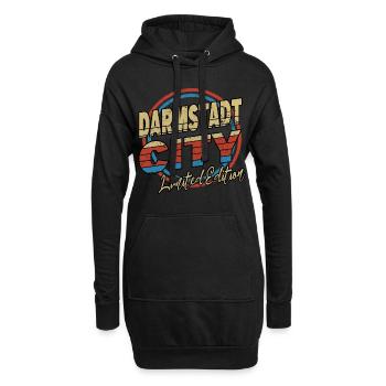 Darmstadt Deutschland Stadt Schrift 80er Stil - Hoodie-Kleid - Schwarz - Vorne