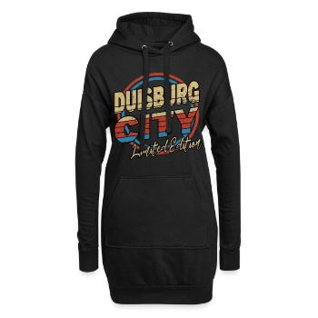 Duisburg Deutschland Stadt Schrift 80er Stil - Hoodie-Kleid - Schwarz - Vorne