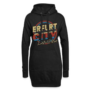 Erfurt Deutschland Stadt Schrift 80er Stil - Hoodie-Kleid - Schwarz - Vorne