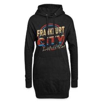 Francfort Allemagne City Font style années 80 - Sweat-shirt à capuche long Femme - noir - Devant