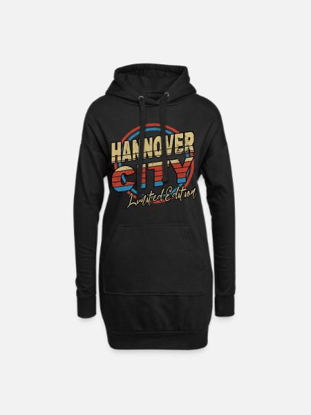 Hannover Deutschland Stadt Schrift 80er Stil - Hoodie-Kleid - Schwarz