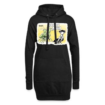 Gottesanbeterin - Hoodie-Kleid - Schwarz - Vorne