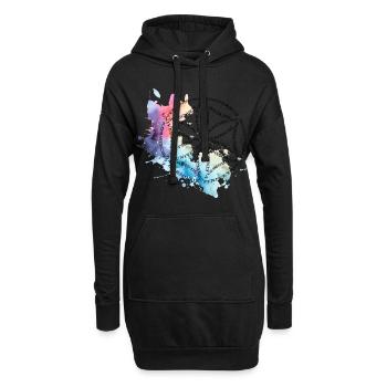 Blumen des Lebens leidiger Geometrie Geschenkidee - Hoodie-Kleid - Schwarz - Vorne