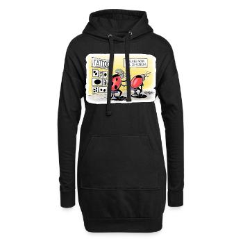 Tattoo-Kaefer - Hoodie-Kleid - Schwarz - Vorne