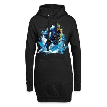Eishockey Spieler - Cooles Vintage Eishockey Grafi - Hoodie-Kleid - Schwarz - Vorne