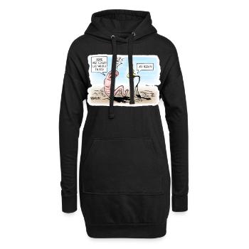 Wetter-App - Hoodie-Kleid - Schwarz - Vorne