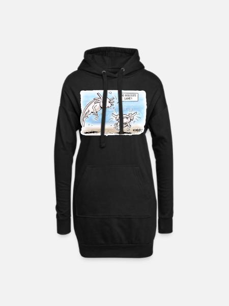 Schlechte Laune Axolotl - Hoodie-Kleid - Schwarz