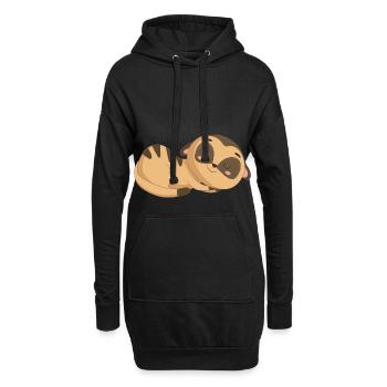 Erdmännchen - Hoodie-Kleid - Schwarz - Vorne