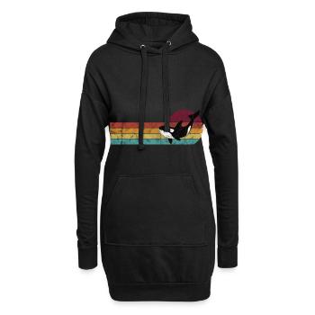 Orque orque orque cadeau baleine rétro océan - Sweat-shirt à capuche long Femme - noir - Devant