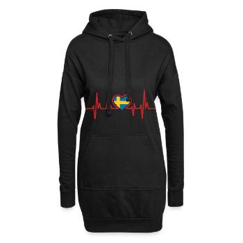 Schweden - Hoodie-Kleid - Schwarz - Vorne
