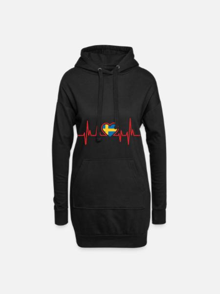 Schweden - Hoodie-Kleid - Schwarz