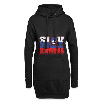 Slowenien - Hoodie-Kleid - Schwarz - Vorne