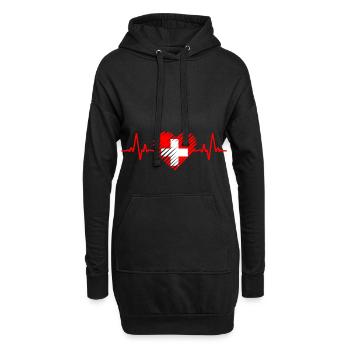 Suisse - Sweat-shirt à capuche long Femme - noir - Devant