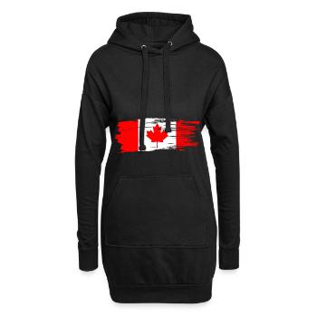 Kanada Fahne - Hoodie-Kleid - Schwarz - Vorne