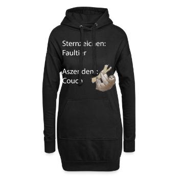 Faultier Sternzeichen Faultier Aszendent Couch - Hoodie-Kleid - Schwarz - Vorne