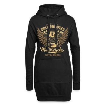 Motorrad fahren Fahrer Motorradfahrer Motorräder - Hoodie-Kleid - Schwarz - Vorne