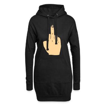 Cadeau du majeur - Sweat-shirt à capuche long Femme - noir - Devant