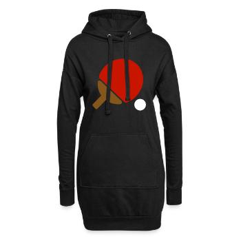 Tennis de table balle de tennis de table raquettes de tennis de table - Sweat-shirt à capuche long Femme - noir - Devant
