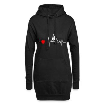 Segelsport Kapitän Segler Segel Boot Segeln Schiff - Hoodie-Kleid - Schwarz - Vorne