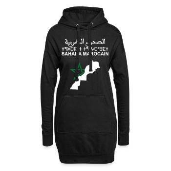 Sahara marocain - Sweat-shirt à capuche long Femme - noir - Devant