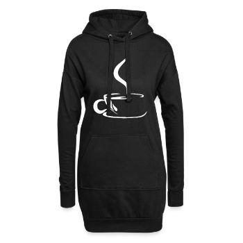 Café en grains cadeau tasse à café caféine - Sweat-shirt à capuche long Femme - noir - Devant