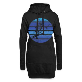 Ski fahren Retro Skier Ski Skifahren Skifahrer - Sweat-shirt à capuche long Femme - noir - Devant