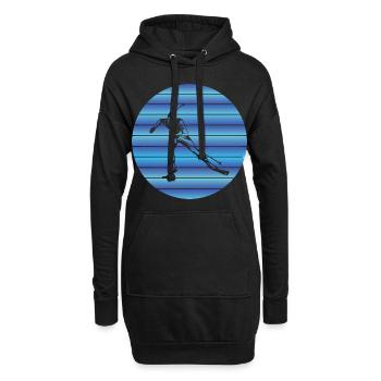 Ski fahren Skifahrer Retro Skier Ski Skifahren - Sweat-shirt à capuche long Femme - noir - Devant