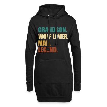 Légende du petit-fils loup - Sweat-shirt à capuche long Femme - noir - Devant