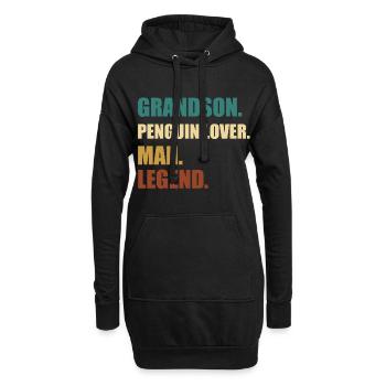 Légende du petit-fils pingouin - Sweat-shirt à capuche long Femme - noir - Devant